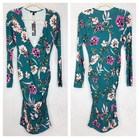 NEW Yumi Kim Size M Take Me Out Dress in Wildflower Jewel Emerald Floral $188 - Picture 1 of 14